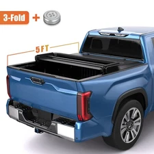 3-Fold 5FT Bed Truck Tonneau Cover Soft For 2016-2023 Toyota Tacoma Waterproof
