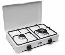 Fornello a gas 2 fuochi DOPPIA CORONA Metano / Gpl NEW 2002GP/C made in italy