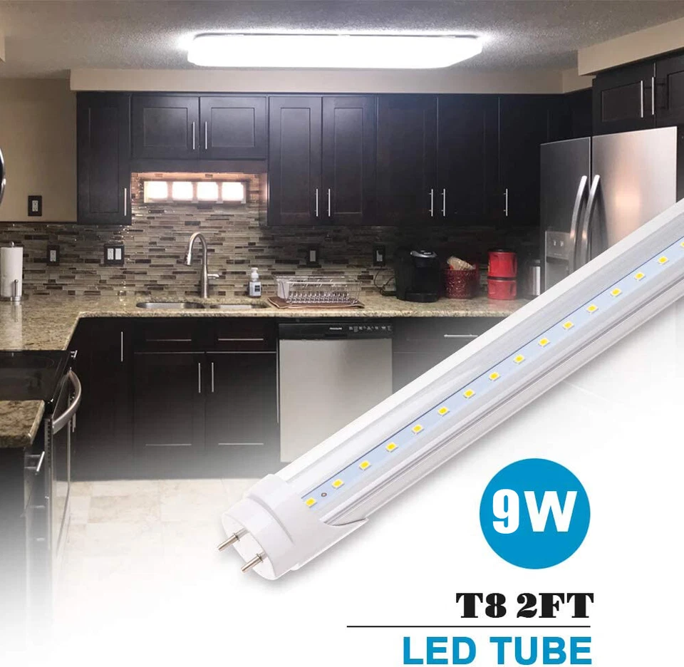 12-Pack 2ft LED Shop Lights, 6000K, G13 Bi-Pin T8, 9W - Bright & Efficient - Image 3 of 4