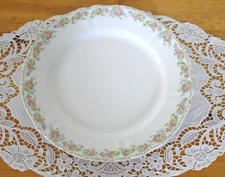 Vintage Syracuse China O.P.CO.  Pink Flowers 9 3/4" Plate ~ 