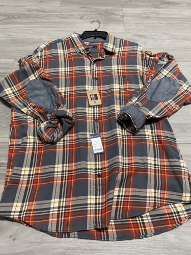 Cremieux Classics Men’s XL Gray Plaid Classic Fit L/S Button Down -Elbows