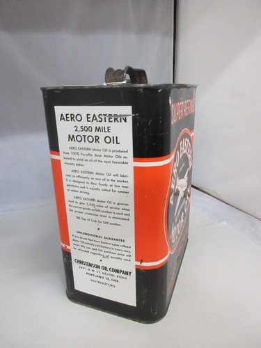 VINTAGE ADVERTISING AERO EASTERN MOTOR OIL 2 GALLON TIN EXC COND D-478 - 第 4/6 張圖片
