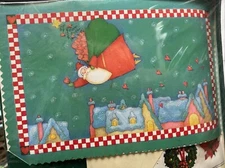 Vintage American Greetings Plus Mark SANTA VILLAGE Glitter Christmas Card Set 20