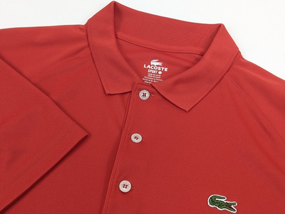 #ad Lacoste Sport Polo Shirt Red Mens LG Size 5 Performance Stretch Croc Logo $34.90