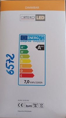 ARTEKO  LED 7W G95 G 95 E27 Globe klar dimmbar Leuchtmittel wie Glühlampe 60W