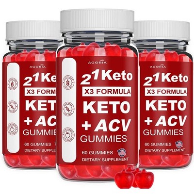 ( 3 Pack ) 21 Keto Nutrition x3 Formula Keto+ ACV Gummies