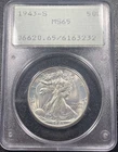1943-S Walking Liberty Half Dollar 50c PCGS MS-65 Rattler OGH Looks Undergraded