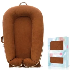 Corduroy Baby Lounger Cover for Dockatot Deluxe + | 100% Cotton Brown 