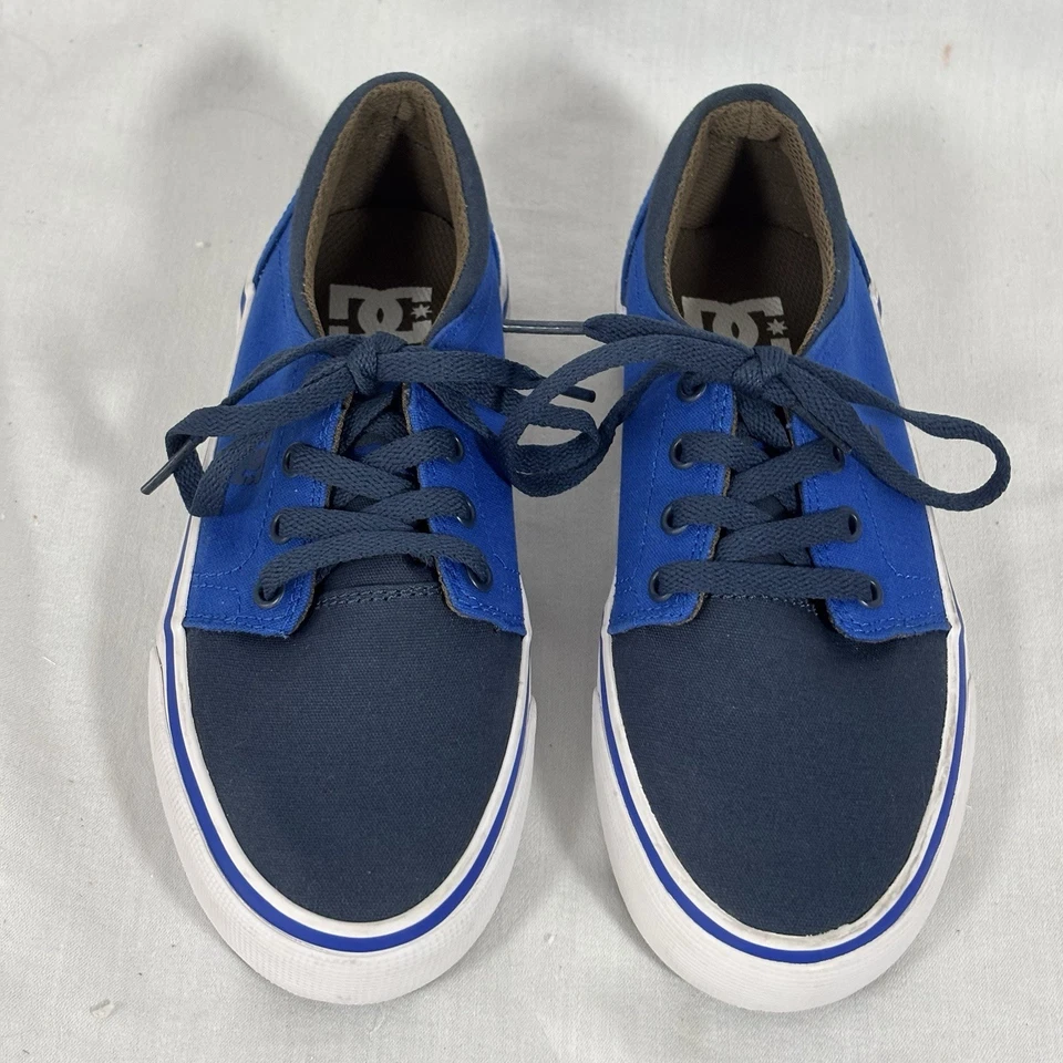 Niños/Jóvenes DC Azul Lona Zapatos de Skateboarding/Zapatillas Talla 3,5 Foto 2 de 4