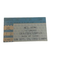 Biglietto concerto Neil Young Blind Melon 1993 Stub Dallas Texas Starplex 9/19