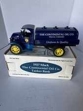 Vintage 1927 Mack Continental Oil Tanker Bank Ertl Die Cast Truck