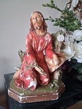 Statue Jesus priant au jardin des oliviers Ancienne decoration vintage...