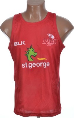 RUGBY LEAGUE QUEENSLAND REDS 2015 VEST TRAINING SHIRT BLK SIZE XS ADULT