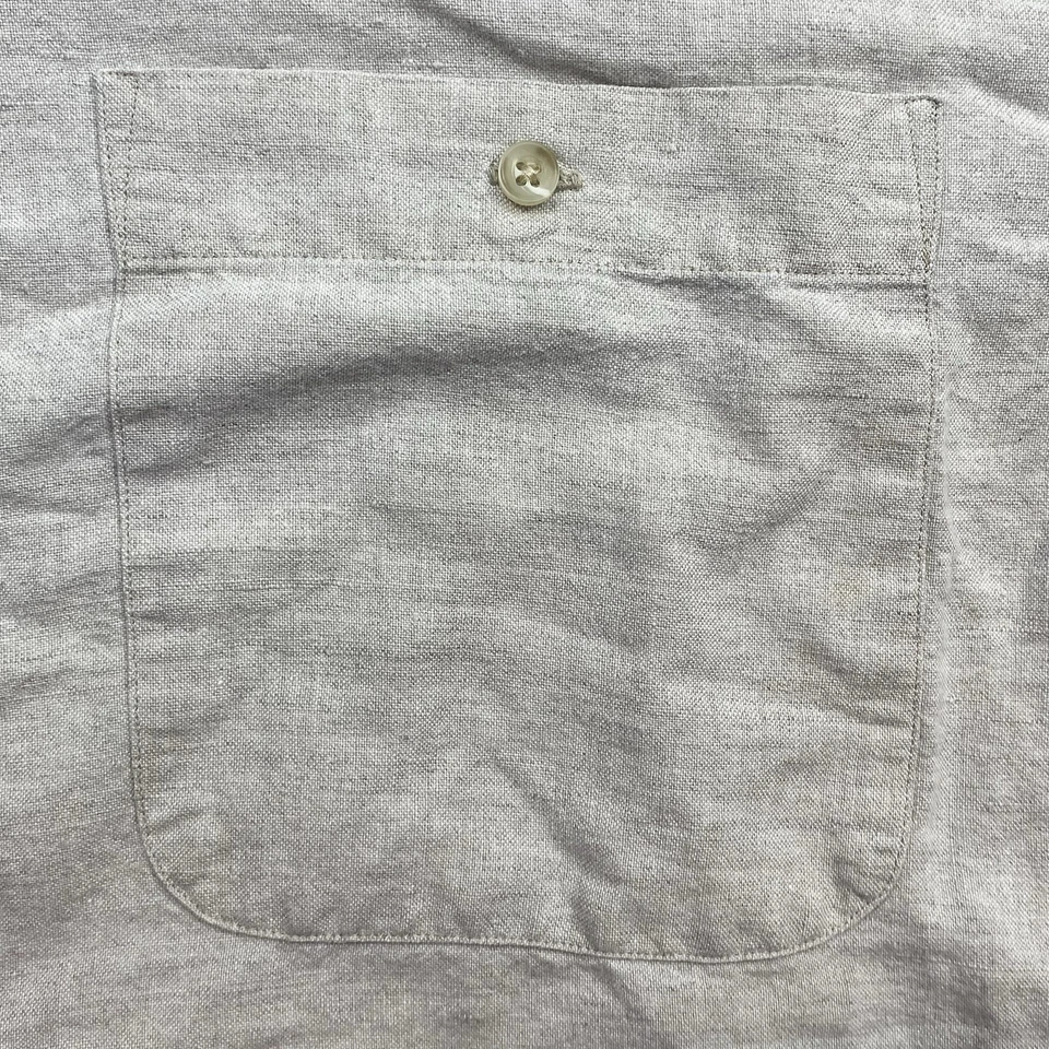 Allen Solly Beige Button Up Long Sleeve Men’s Sz L Pockets Country Classics - Image 3 of 4