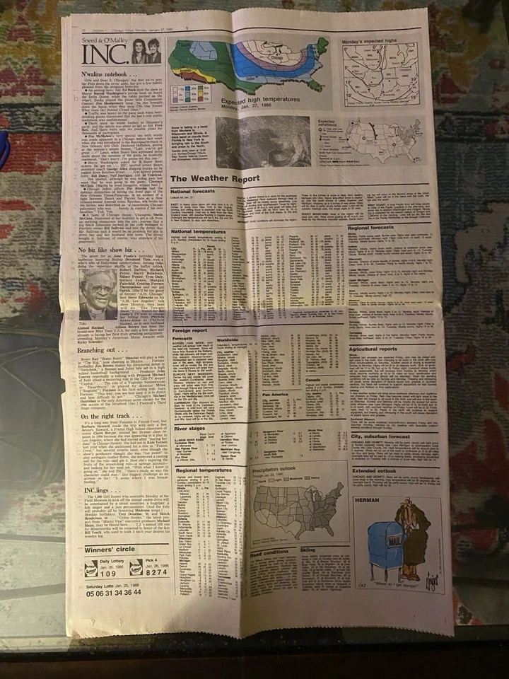 原版印刷品,芝加哥熊队冠军纸。 1/27/86。 熊把它带回家! — 第 4/4 张图片