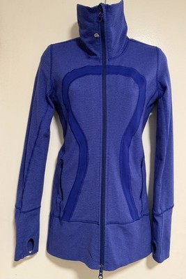 Lululemon Size 6* In Stride Jacket Full Zip Pigment Tonka Stripe, Thumbholes