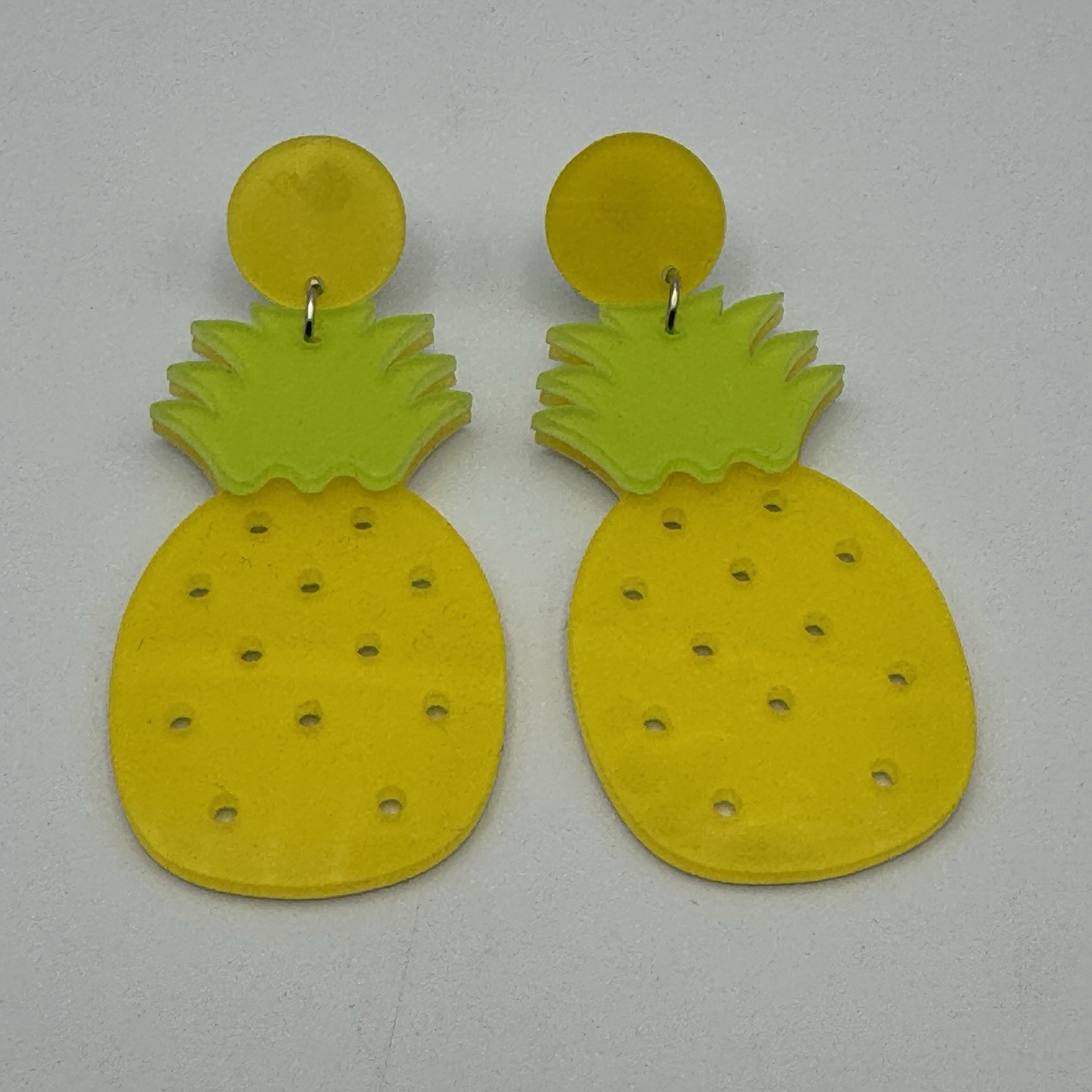 Statement Earrings Pineapple Fruit Dangle Acrylic… - image 1