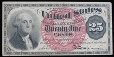 4th Issue 25 Cents Washington Fractional Currency ~ Old US Paper Money