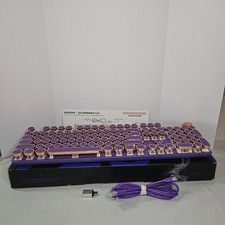 EWEADN Typewriter Style Mechanical Gaming Keyboard, Wired Mechanical Keyboard...