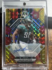 2023 Panini Mosaic - Rookies Jalen Carter Choice Fusion Red & Yellow Auto