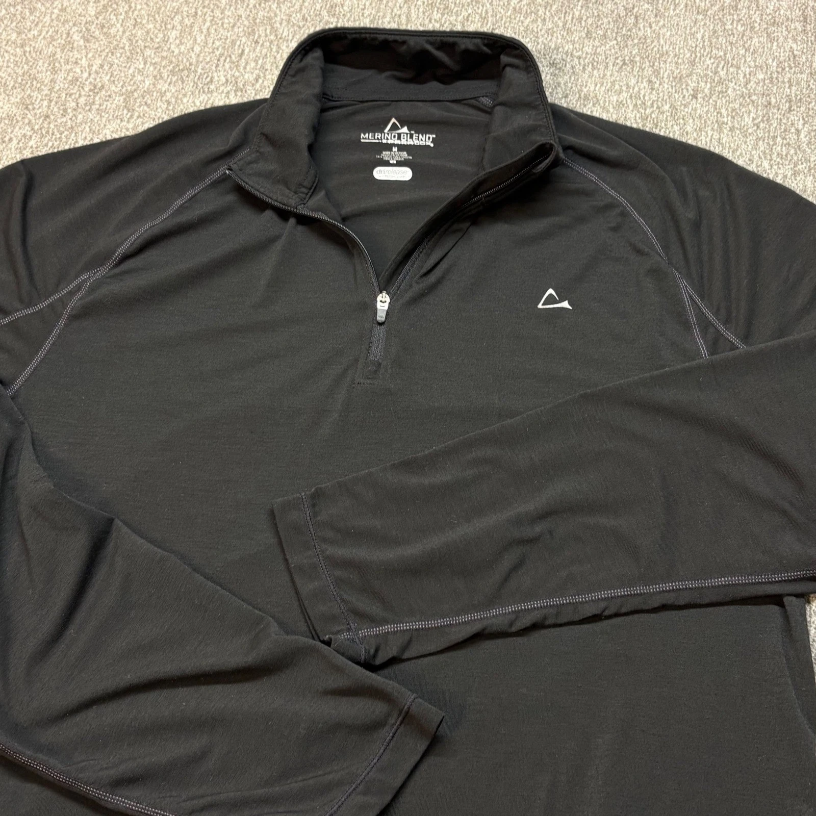 Paradox Mens Merino Blend Quarter Zip Base Layer Top Black Size M 735050
