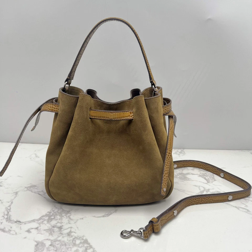 NUEVO CON ETIQUETAS 169275 T Monograma Pequeño Romy Bolso de Gamuza Caqui 22*20*9.5 cm Foto 3 de 4