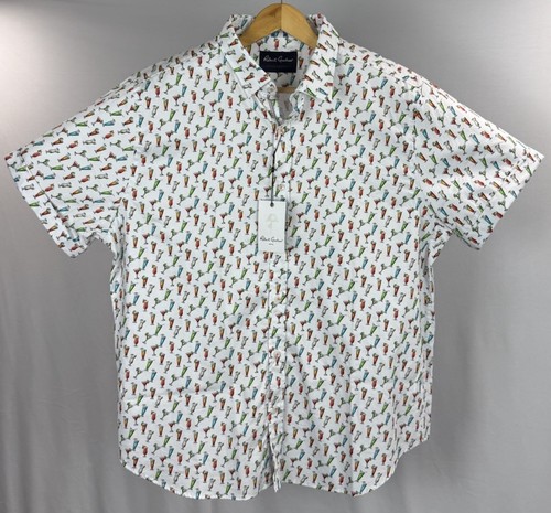 Robert Graham Knopfleiste Hemd Herren 3XL bunt lebendig Getränke Flip Manschette SS neu mit Etikett - Bild 3 von 11