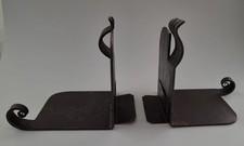 Rare: A pair of iron Brutalist Bookends