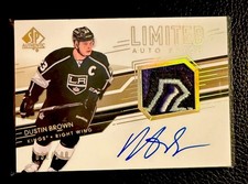 2014-15 UD SP Authentic Dustin Brown Logo Patch Auto On-Card Limited /100!!🔥🤩
