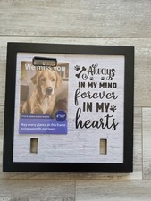 10.5" Pet Memorial Frame 4x6 Photo Sleeve Slots For Collar New In Box