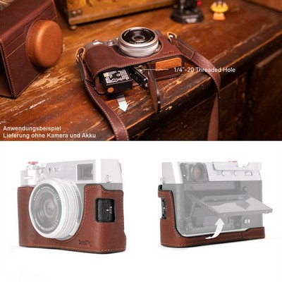 Fujifilm  X100VI  Kameratasche aus Leder, Halbtaschen-Kit SmallRig
