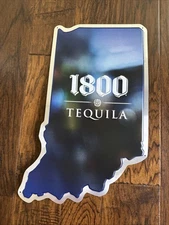 1800 Tequila Blue Tin Sign- Indiana State Shaped - New!