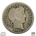 1902 S Barber Dime X-1687