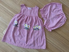 VTG Samara Gingham Pink White Check Dress Bottoms Youth Girls 6x Exc