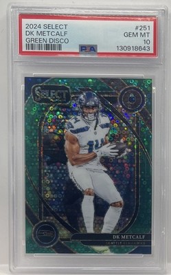 2024 Panini Select Club Level DK Metcalf #251 Green Disco Prizm #4/5 PSA 10 SSP