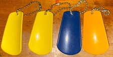 Lot of 4 Vintage Tupperware Advertising Shoe Horn Keychain Yellow, Orange, Blue