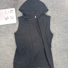 Fabletics Sleeveless Hoodie Vest Size L Black Athletic Cotton