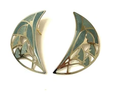 Berebi Earrings Moon Shape Cut Out Vintage 