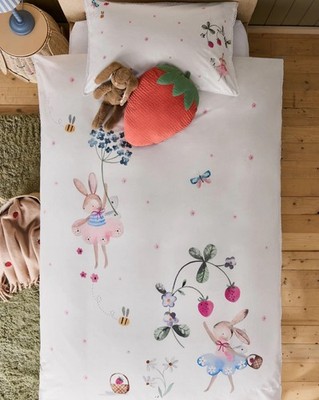 Next Wunderschönes weißes Häschen Spitzenborte 100 % Baumwolle Einzelbett Set so süß Ostern 