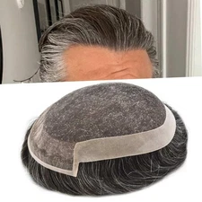 Human Hair Replacement Lace Mens Hair Unit Piece Natural Hairline Toupee for Men