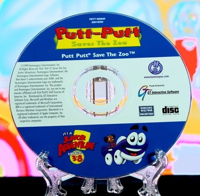 Putt-Putt Saves The Zoo Retro PC/Mac Disc [Tested] - Kids Edutainment Adventure