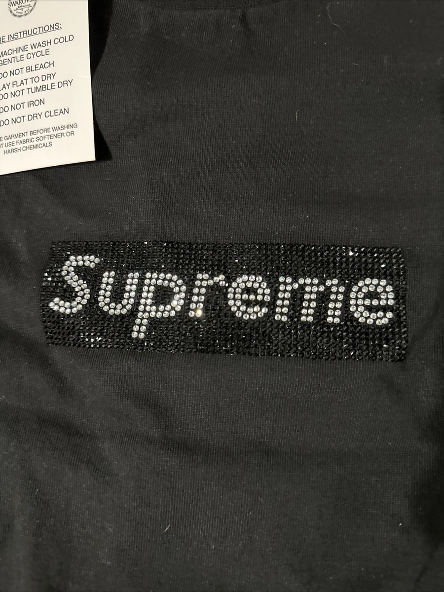 supreme swarovski box logo tee size Large | eBay
