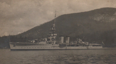 Postcard British Royal Navy HMS Battleship Cruiser RARE RPPC Photo