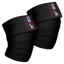 DEFY Weight Lifting Knee Wraps Fitness Training Straps Power Lifter Gym BLACK