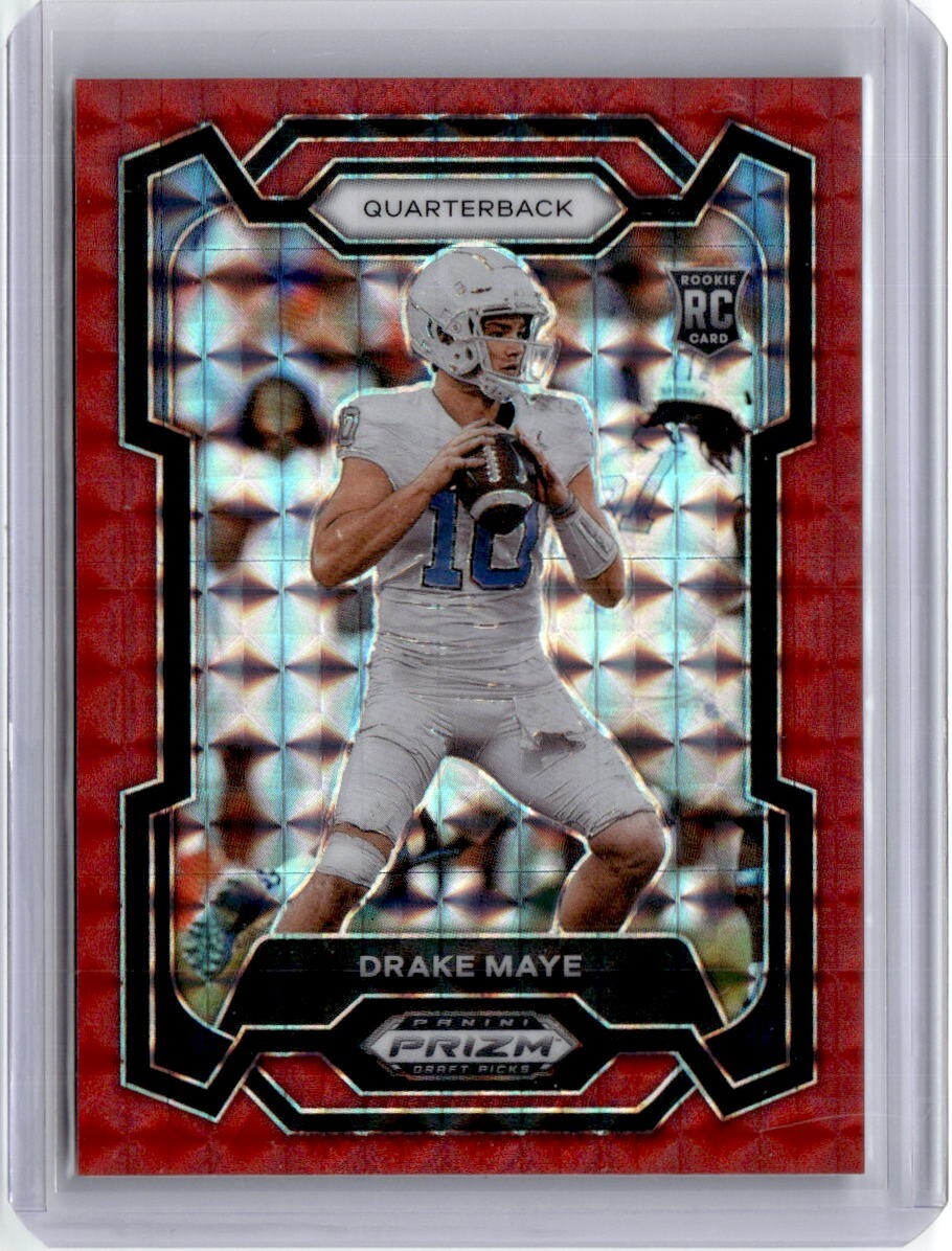 2024 Panini Prizm Draft Picks Red Finite 103 Drake Maye RC Rookie /125 Patriots