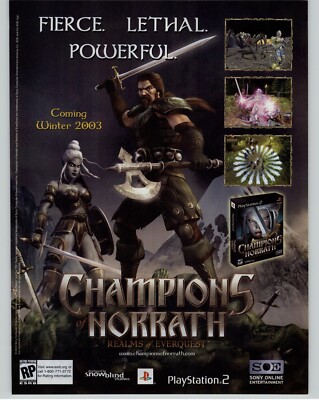 Champions of Norrath PS2 Playstation 2 2003 Print Ad/Poster Official EverQuest