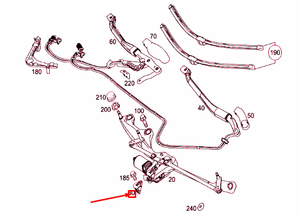 MERCEDES-BENZ S C217 Wischersystemhalterung A2228240014