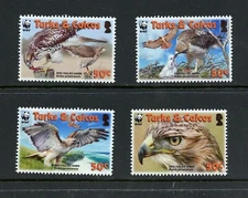 S0332  Turks & Caicos  2007  birds hawks   4v.    MNH