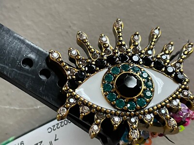 KURT GEIGER LONDON RAINBOW SEQUIN CRYSTAL EVIL EYE BELT SIZE S/XS NWT Kurt Geiger | Accessories | Kurt Geiger London Rainbow  main image 2