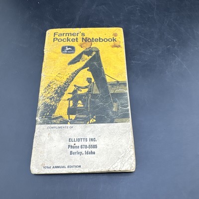 John Deere's Farmer's Pocket Notebook 101st Edition 1967-1969 Plainview Texas